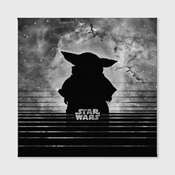 Холст квадратный Звездное небо - Беби Йода, цвет: 3D-принт — фото 2