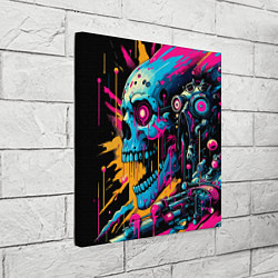 Холст квадратный Cool cyber skull - ai art, цвет: 3D-принт — фото 2