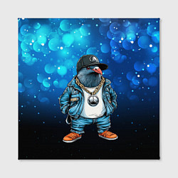 Холст квадратный Голубь гангстер, цвет: 3D-принт — фото 2