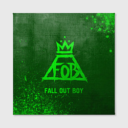 Холст квадратный Fall Out Boy - green gradient, цвет: 3D-принт — фото 2