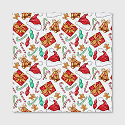 Холст квадратный Новогодний паттерн 2025, цвет: 3D-принт — фото 2