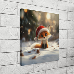 Холст квадратный Маленькая новогодняя лисичка, цвет: 3D-принт — фото 2