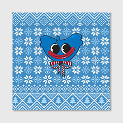 Холст квадратный Huggy Wuggy миленький новогодний свитер ugly, цвет: 3D-принт — фото 2