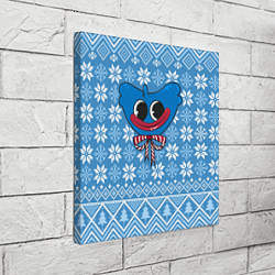 Холст квадратный Huggy Wuggy миленький новогодний свитер ugly, цвет: 3D-принт — фото 2