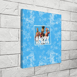 Холст квадратный Happy Holidays - Fortnite Ginger Gunner и Щелкунчи, цвет: 3D-принт — фото 2