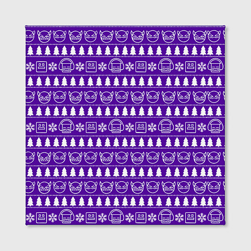 Картина квадратная Geometry Dash - pattern новогодний / 3D-принт – фото 2