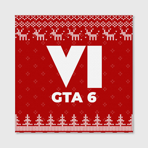 Картина квадратная Новогодний GTA 6 с оленями / 3D-принт – фото 2
