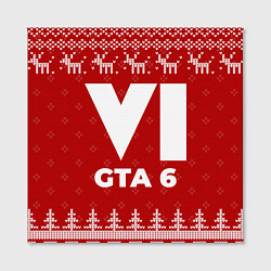 Холст квадратный Новогодний GTA 6 с оленями, цвет: 3D-принт — фото 2