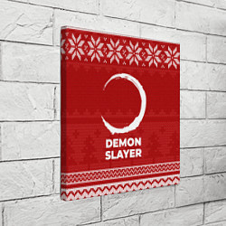 Холст квадратный Новогодний Demon Slayer, цвет: 3D-принт — фото 2