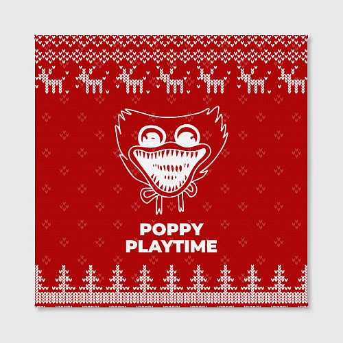 Картина квадратная Новогодний Poppy Playtime с оленями / 3D-принт – фото 2