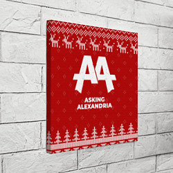 Холст квадратный Новогодний Asking Alexandria с оленями, цвет: 3D-принт — фото 2