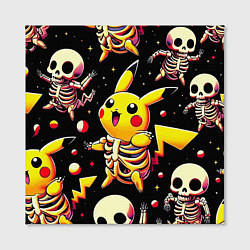 Холст квадратный Скелет Пикачу - паттерн, цвет: 3D-принт — фото 2