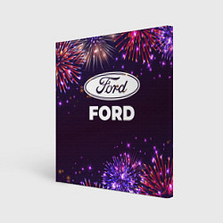 Холст квадратный Праздничный Ford, цвет: 3D-принт