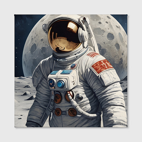 Картина квадратная Астронавт на лунной поверхности / 3D-принт – фото 2