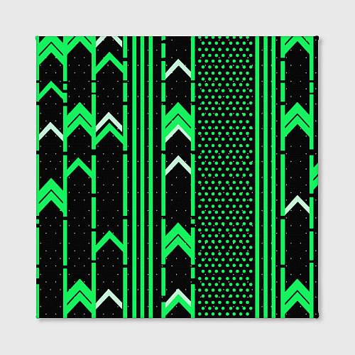 Картина квадратная Зелёные обои на чёрном фоне / 3D-принт – фото 2