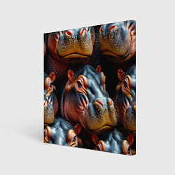 Картина квадратная Бегемоты