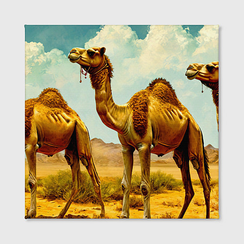 Картина квадратная Верблюды в пустыне / 3D-принт – фото 2