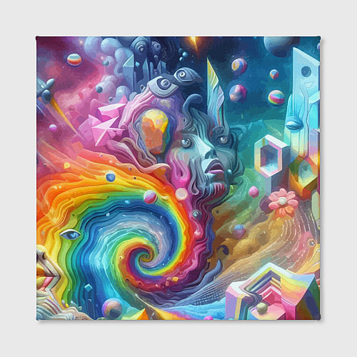 Картина квадратная Абстрактное граффити с лицом девушки / 3D-принт – фото 2