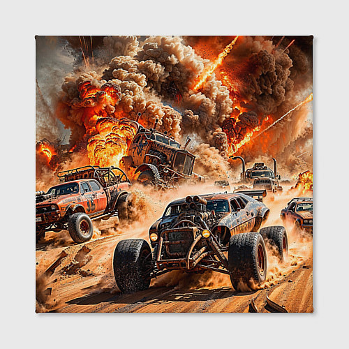 Картина квадратная Mad Max - explosion cars / 3D-принт – фото 2