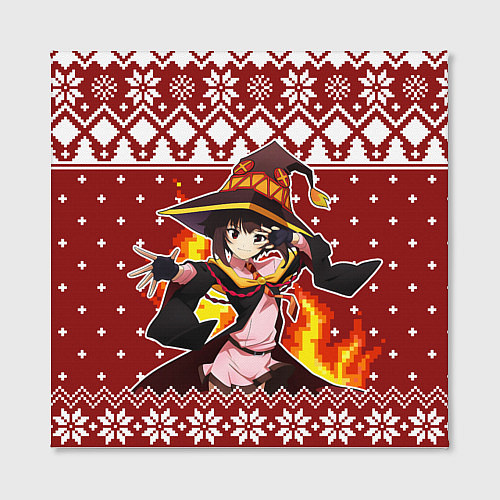 Картина квадратная Мегумин свитер новогодний / 3D-принт – фото 2