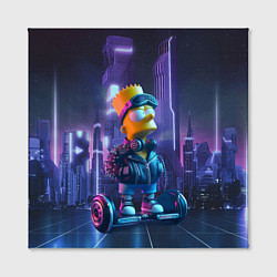 Холст квадратный Bart Simpson on a gyro scooter - ai art, цвет: 3D-принт — фото 2