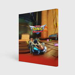 Холст квадратный Team Sonic racing - video game, цвет: 3D-принт