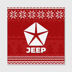 Холст квадратный Новогодний Jeep, цвет: 3D-принт — фото 2