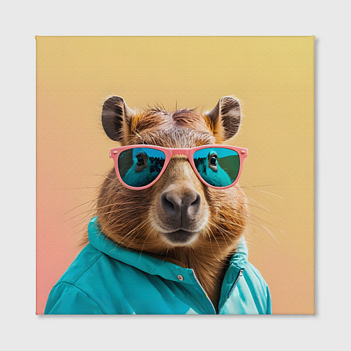 Картина квадратная Модная капибара в отпуске / 3D-принт – фото 2