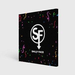 Холст квадратный Sally Face конфети, цвет: 3D-принт