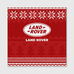 Холст квадратный Новогодний Land Rover, цвет: 3D-принт — фото 2