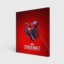 Холст квадратный Два паука Marvel spider man 2, цвет: 3D-принт