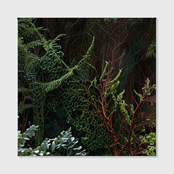Холст квадратный Объемные растения в лесу, цвет: 3D-принт — фото 2