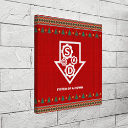 Холст квадратный System of a Down new year, цвет: 3D-принт — фото 2