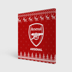 Холст квадратный Новогодний Arsenal с оленями, цвет: 3D-принт