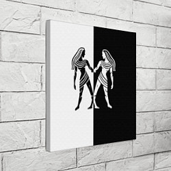 Холст квадратный Близнецы чёрно-белое, цвет: 3D-принт — фото 2