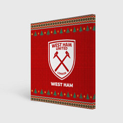 Холст квадратный West Ham new year, цвет: 3D-принт