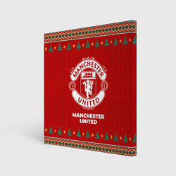 Холст квадратный Manchester United new year, цвет: 3D-принт