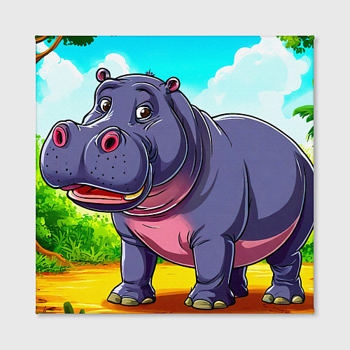 Картина квадратная Бегемотик / 3D-принт – фото 2