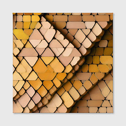 Холст квадратный Жёлтые рельефные плитки, цвет: 3D-принт — фото 2
