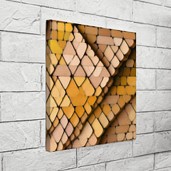 Холст квадратный Жёлтые рельефные плитки, цвет: 3D-принт — фото 2