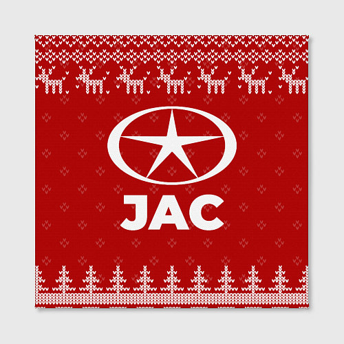 Картина квадратная Новогодний JAC с оленями / 3D-принт – фото 2