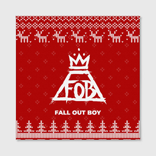 Картина квадратная Новогодний Fall Out Boy с оленями / 3D-принт – фото 2