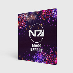 Холст квадратный Праздничный Mass Effect, цвет: 3D-принт