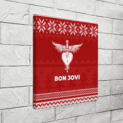 Холст квадратный Новогодний Bon Jovi, цвет: 3D-принт — фото 2