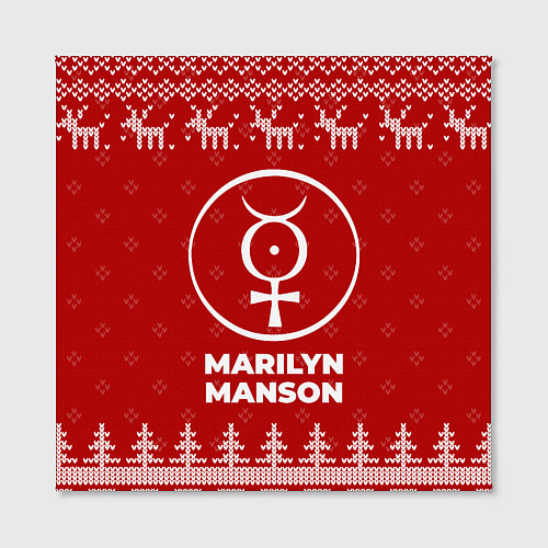 Картина квадратная Новогодний Marilyn Manson с оленями / 3D-принт – фото 2