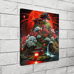 Холст квадратный Японская гора природа, цвет: 3D-принт — фото 2