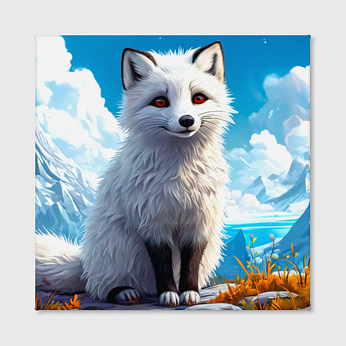 Картина квадратная Песец в зимних горах / 3D-принт – фото 2