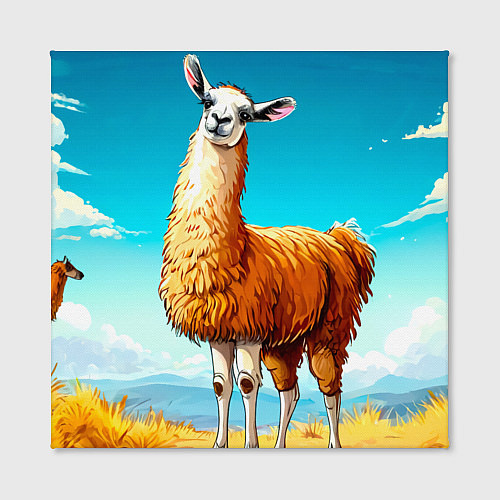 Картина квадратная Лама в прериях / 3D-принт – фото 2