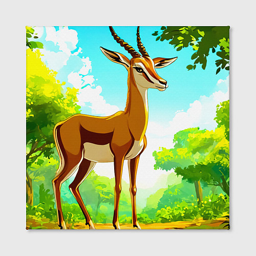 Картина квадратная Газель в лесу / 3D-принт – фото 2