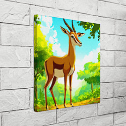 Холст квадратный Газель в лесу, цвет: 3D-принт — фото 2